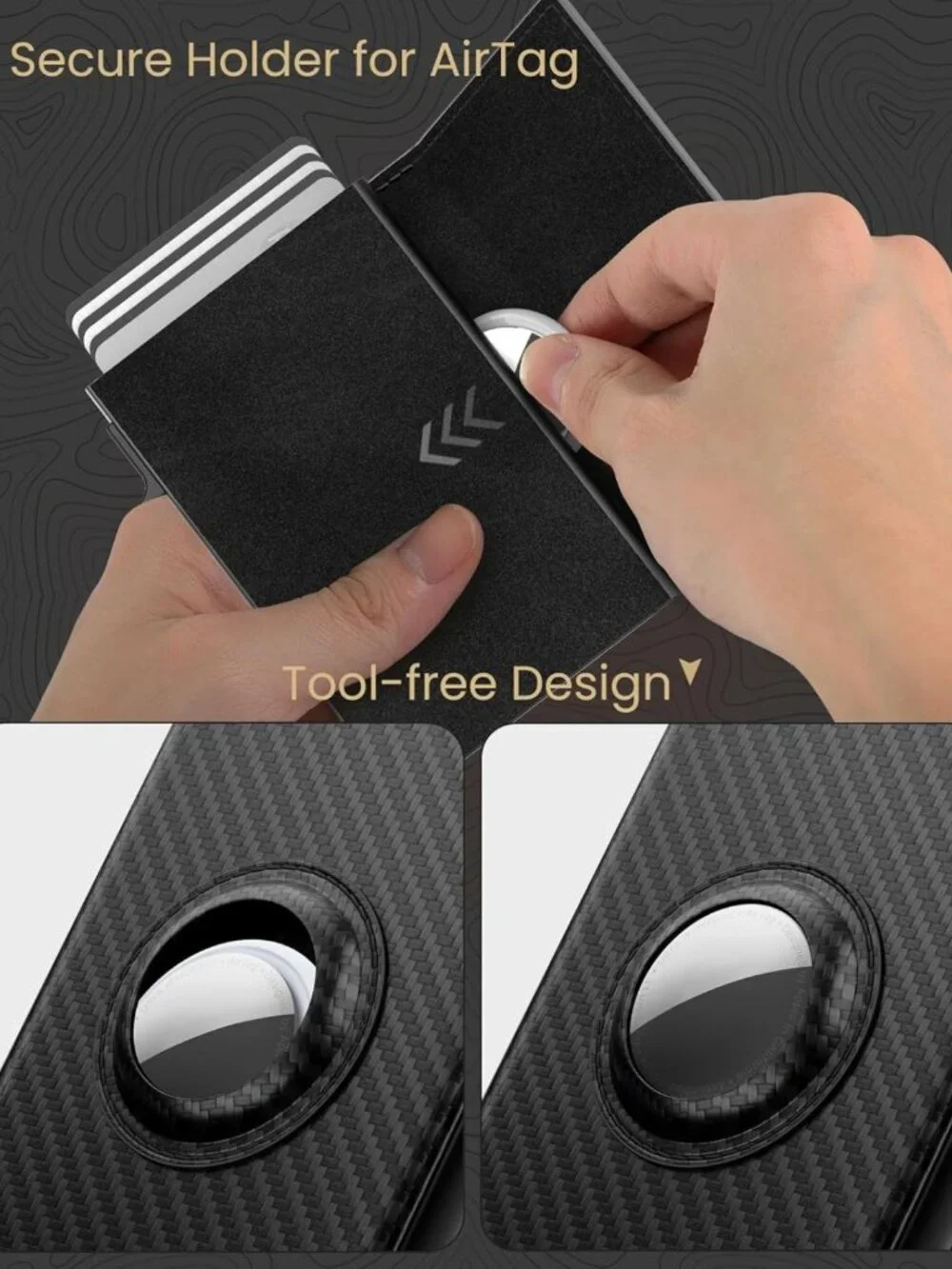 Slim Leather AirTag Wallet for Men | RFID Blocking, 14 Card Capacity, Minimalist